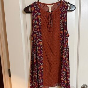 Matilda Jane Sleeveless Blouse - Orange and Purple Floral